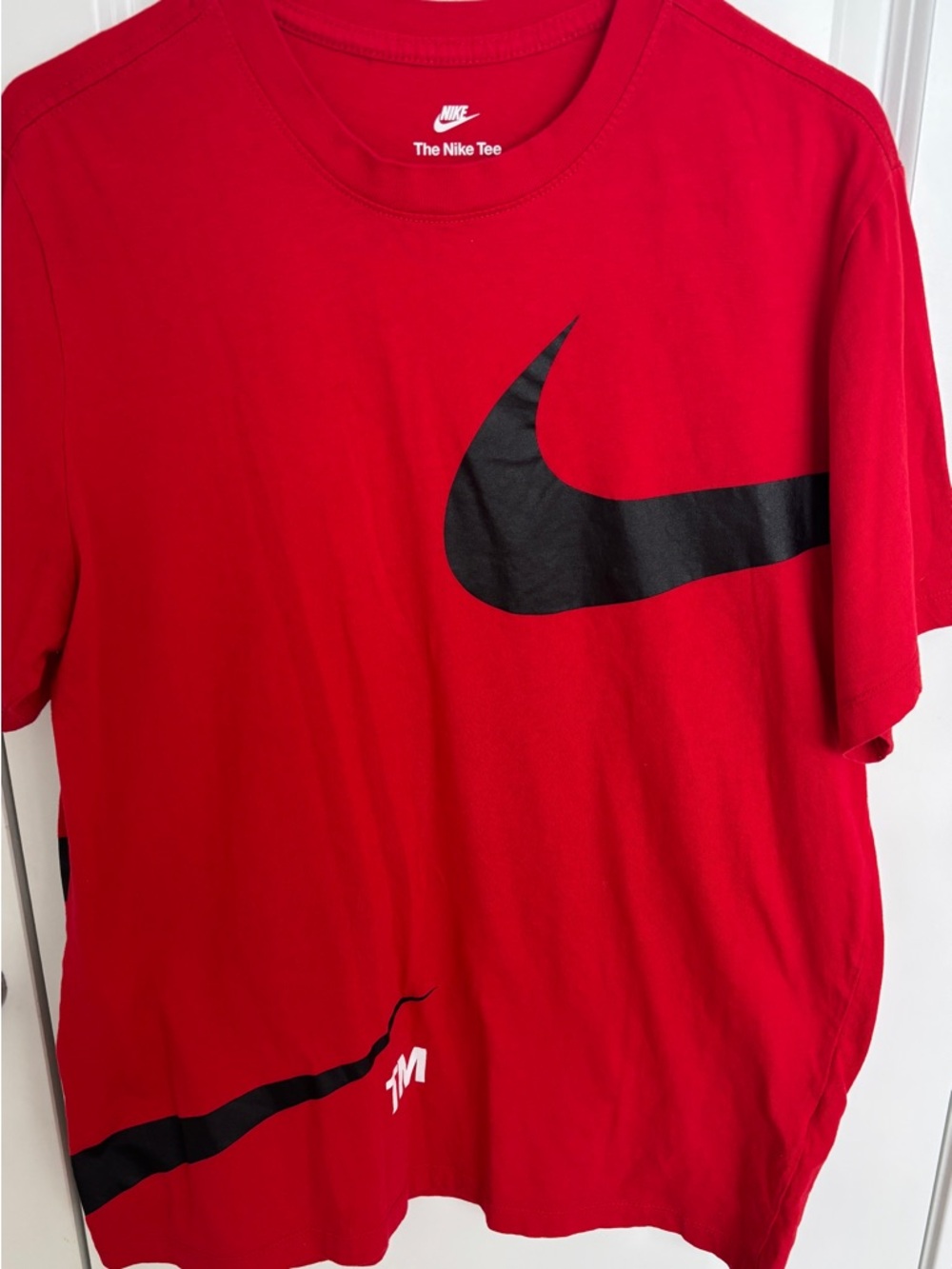 Nike Red Short Sleeve Tee with Black Swoosh